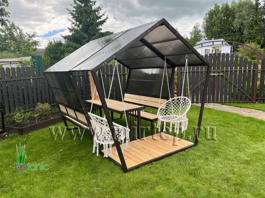 Беседки из поликарбоната — Беседка Ботаник "ДУЭТ" — фото